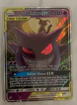 Pokemon TCG Gengar & Mimikyu GX Holo Ultra Rare Card 53/181 Tag Team - Image 1