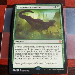 Mtg Finale of Devastation NM/M War of the Spark Mythic Rare Tutor Green Card - Image 1