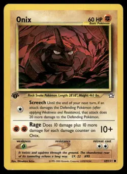 Pokemon Cards Onix 69/111 1ST EDITION Neo Genesis WOTC Common NM - Image 1