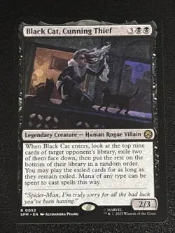 MTG Universes Beyond: Spider-man Black Cat, Cunning Thief 0052 NM Rare - Image 1