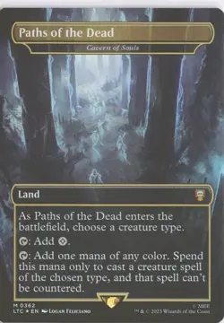 MTG Paths Of The Dead (0357) *Foil* Borderless Box Topper Lord Of Rings MT/NM - Image 1