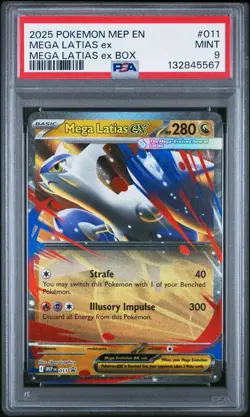 2025 POKEMON MEP EN-ME BLACK STAR PROMO MEGA LATIAS EX BOX MEGA LATIAS EX PSA 9 - Image 1