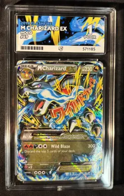 Pokemon TCG Mega M Charizard EX 69/106 2016 Flashfire Holo Ace Grade 1 - Image 1