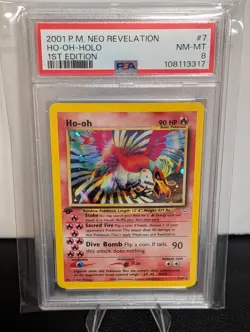Pokemon Ho-oh 07/64 Neo Revelation Holo 1st Edition PSA 8 NM-MT - Image 1