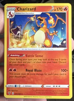 2020 Pokemon Charizard Rare Vivid Voltage non Holo 025/185 NM CLEAN - Image 1