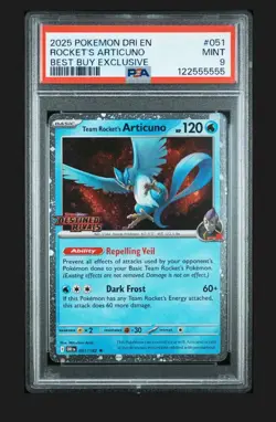 Team Rockets Articuno Best Buy Exclusive PSA 9 2025 Pokemon Stamped Promo - Image 1