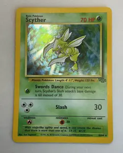 1999 Pokemon: SCYTHER, Jungle HOLO Rare 10/64 - Image 1