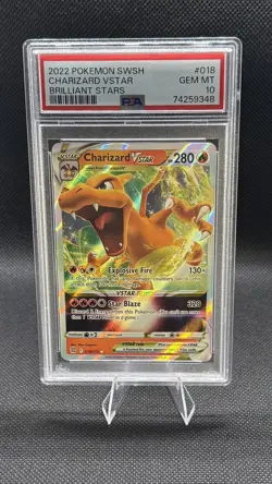 Pokemon TCG Charizard VSTAR PSA 10 Gem Mint 018/172 Brilliant Stars Holo - Image 1