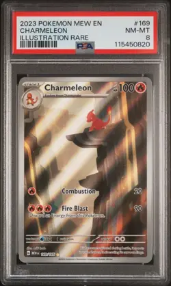 2023 Pokemon MEW English Charmeleon Illustration Rare #169 PSA 8 - Image 1