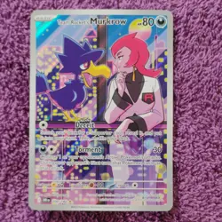 Pokemon Team Rocket's Murkrow 200/182 2025 Illustration Rare Full Art Holo 80 HP - Image 1