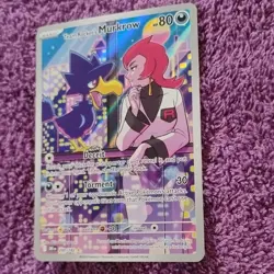 Pokemon Team Rocket's Murkrow 200/182 2025 Illustration Rare Full Art Holo 80 HP - Image 2