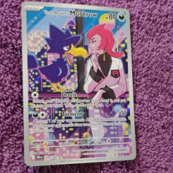 Pokemon Team Rocket's Murkrow 200/182 2025 Illustration Rare Full Art Holo 80 HP - Image 3