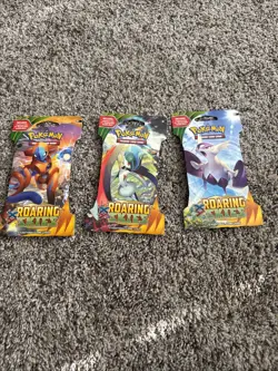 Lot Of 3 Packs Pokemon XY Roaring Skies Sleeved Booster Pack Factory Sealed - Image 1