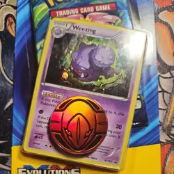 Pokemon XY Evolutions Check Lane Blister Pack Weezing with RED DEOXYS SEALED - Image 2