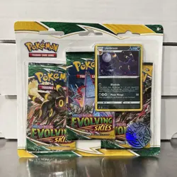 Pokemon TCG Sword & Shield Evolving Skies 3 Pack Blister Umbreon Promo SEALED - Image 1