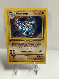Machamp 008/102 Base Set Holo 1st Edition Pokemon TCG Vintage - Image 1