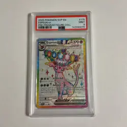 2025 POKEMON PRISMATIC EVOLUTIONS PREMIUM FIGURE COLLECTION #175 ESPEON EX PSA 9 - Image 1