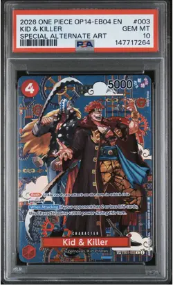 One Piece Kid & Killer EB01-003 SP The Azure Sea's Seven English PSA 10 - Image 1