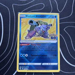 Pokemon TCG Radiant Blastoise Holo Card 018/078 Pokemon Go - Image 1