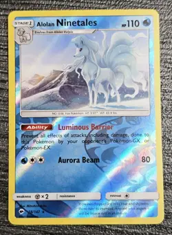 Pokemon Card Alolan Ninetales Crimson Invasion Reverse Holo Rare 28/147 NM - Image 1