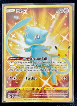 2021 Pokemon Celebrations MEW Gold Secret Rare Holo Card #025/025 - Image 1