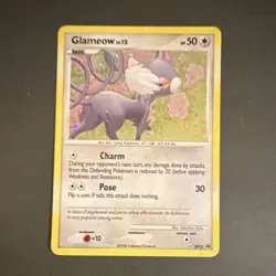 Pokemon Glameow DP23 Promo Cards Holo Promo Basic HP50 2008 English Card - Image 1