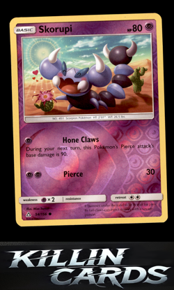 Reverse Holofoil Skorupi 54/156 Pokemon Common SM - Ultra Prism Card NM - Image 1