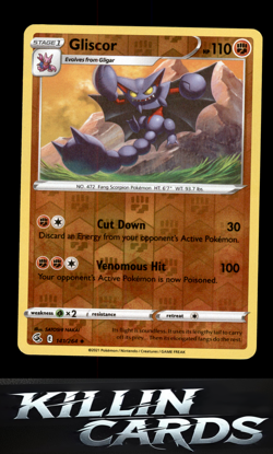 Reverse Holofoil Gliscor 141/264 Pokemon Uncommon SWSH08: Fusion Strike Card NM - Image 1