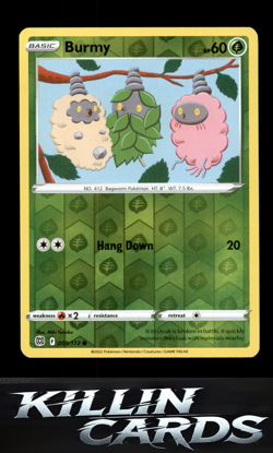Reverse Holofoil Burmy 009/172 Pokemon Common SWSH09: Brilliant Stars Card NM - Image 1