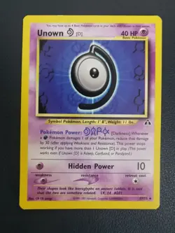 Pokemon Card Unown D 47/75 Neo Discovery Uncommon - Image 1