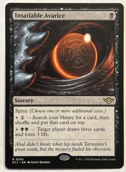 MTG Insatiable Avarice-Outlaws of Thunder Junction NM-M - Image 1