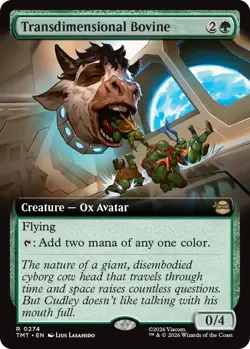 MTG Transdimensional Bovine - Foil - Extended Art, NM-Mint, English Teenage Muta - Image 1