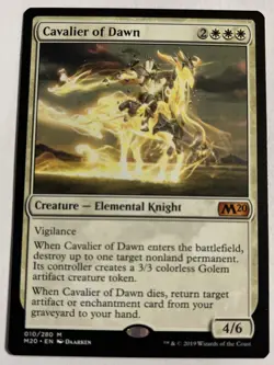1x Cavalier of Dawn Regular 010 LP Light Play M20 Magic 20 MTG Magic the Gatheri - Image 1
