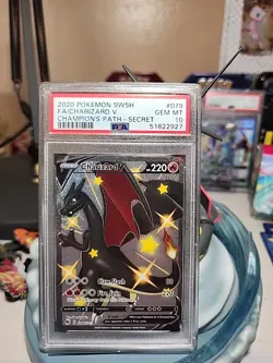 Pokemon TCG Charizard v Champions Path 79/73 Secret Rare PSA10 - Image 1