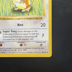 Pokemon Vintage Shadowless Raticate 040/102 Base Set Wizards Of The Coast 1999 - Image 4