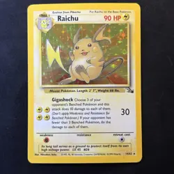 Pokemon Vintage Holo Raichu 14/62 Fossil Wizards Of The Coast 1999 - Image 1