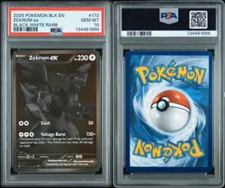 2025 POKEMON BLK EN-BLACK BOLT BLACK WHITE RARE #172 ZEKROM EX PSA 10. Cert -666 - Image 3