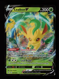 Leafeon V 007/203 Ultra Rare Holo SWSH07: Evolving Skies Pokemon Card - Image 1