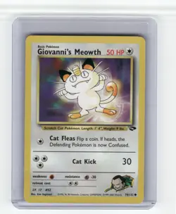 Giovanni's Meowth (74) Gym Challenge Common Pokemon Near Mint or Better - Image 1