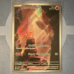 Pokemon TCG Charmander Full Art Holo Illustration Rare SV151 168/165 70HP - Image 1