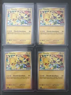 4x Pikachu Promo 2025 World Championships SVP 225 FRENCH Pokemon TCG ! Francais - Image 1