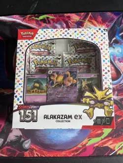 Pokemon TCG Scarlet and Violet - 151 Alakazam ex Collection Box - 4 Packs 820650855269 - Image 1