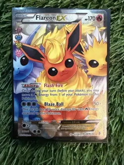 Pokemon Flareon EX RC28/RC32 Generations Full Art Holo Ultra Rare HP 170 Basic - Image 1