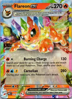 FLAREON EX 014/131 Prismatic Evolutions Double Rare Pokemon TCG English - Image 1