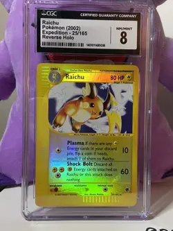 Pokemon RAICHU 25/165 Reverse Holo (2002 Expedition) CGC 8 NM-MT - Image 3