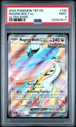 PSA 9 - Raging Bolt EX 196/162 Pokemon TCG Temporal Forces Ultra Rare - ENGLISH - Image 1