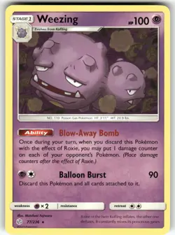 Weezing SM - Cosmic Eclipse Rare Pokemon Lightly played - Image 1