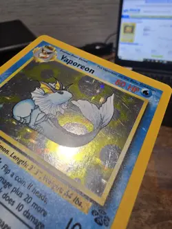 Pokemon Vaporeon Jungle Holo Rare Unlimited 12/64 80 HP 1999 Wizards English - Image 2