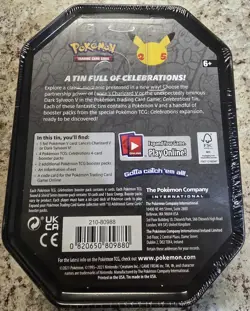 Pokemon TCG 25th Anniversary Celebrations Tin Dark Sylveon V Factory Sealed New - Image 2