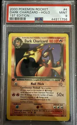 Dark Charizard Holo #4/82 - 1st Edition - 2000 Pokemon Rocket - PSA 9 - Image 1